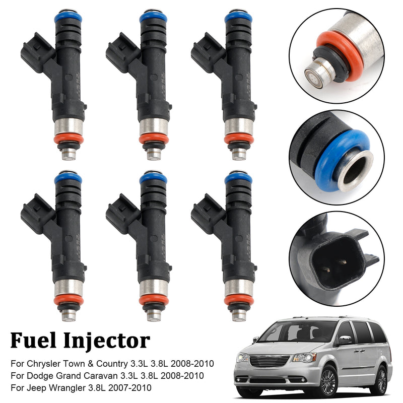 6PCS Fuel Injector 0280158119 Fit Jeep Fit Dodge Wrangler Fit Chrysler 3.3L