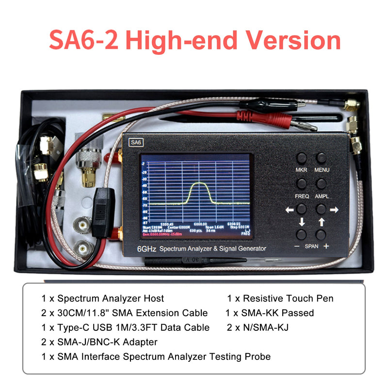 SA6 6 جيجا هرتز محمول باليد 3.2 "مولد إشارة محلل الطيف 35-6200 ميجا هرتز
