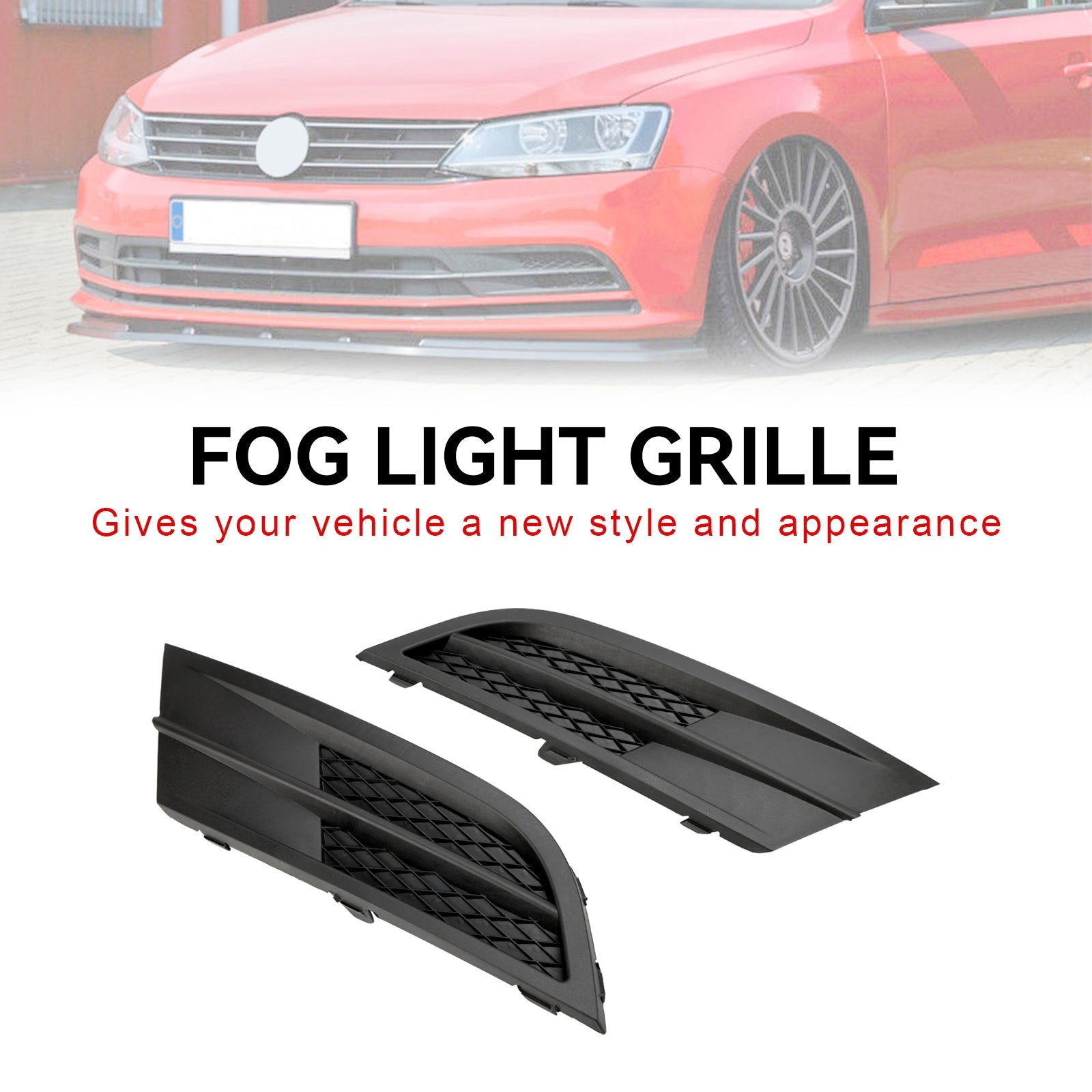 Volkswagen Jetta 1.4L 2015-2018 Pair Fog Lamp Cover Grille Grill