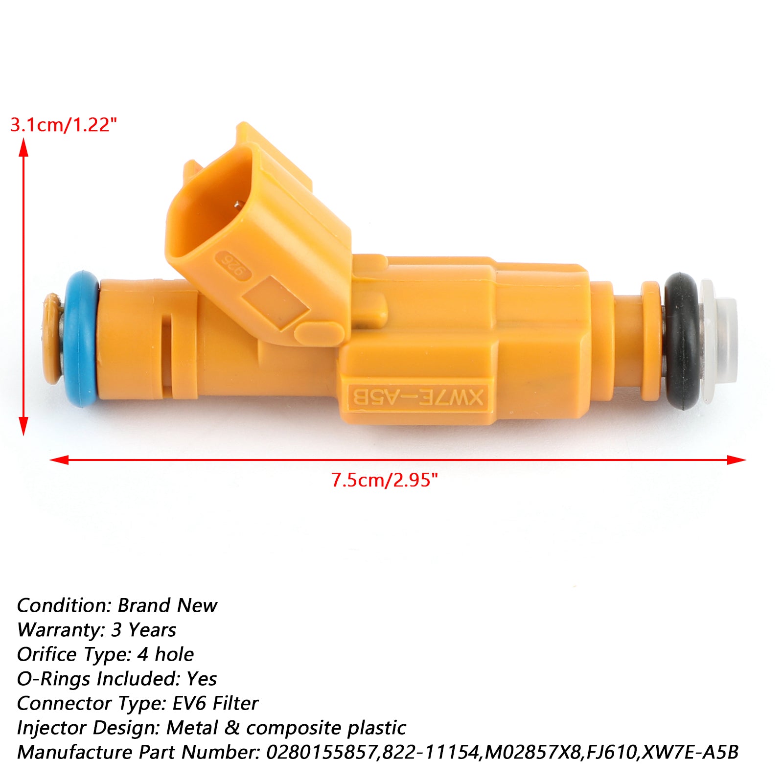 Set of 8 Fuel Injectors 0280155857 For Ford 4.6 Lincoln Town 822-11154 Generic