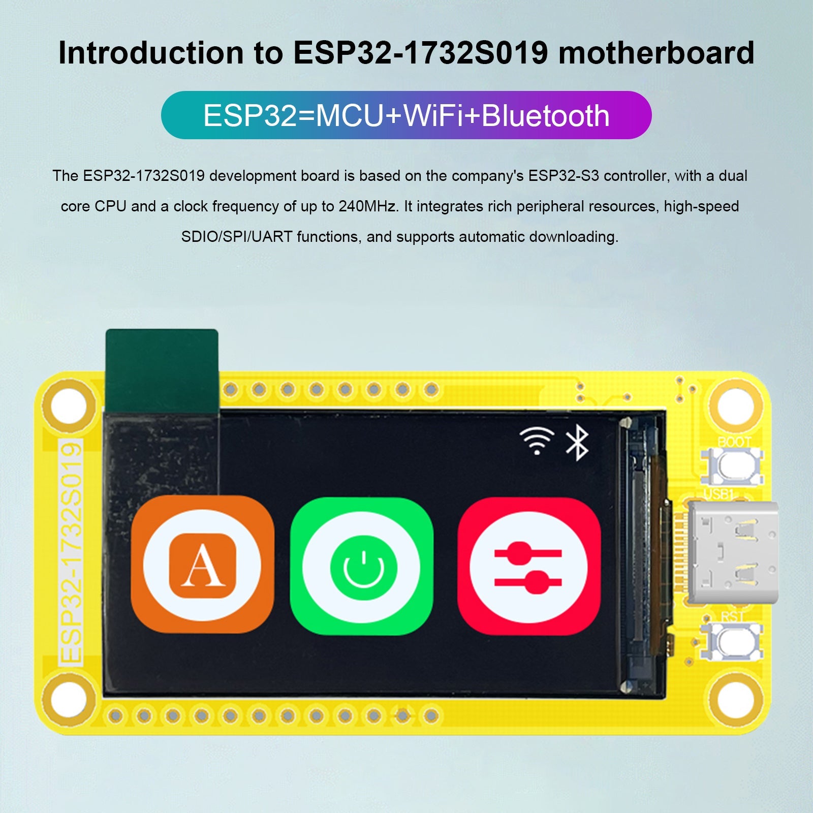 ESP32-S3 1.9 "لوحة تطوير الشاشة واي فاي بلوتوث 170*320 وحدة عرض TFT