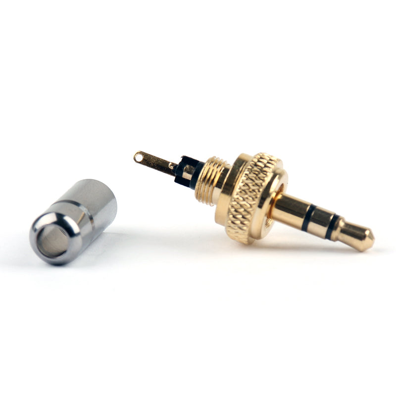 4x Mini conector jack estéreo con bloqueo de tornillo de 3,5 mm chapado en oro de 3,7 mm para Sennheiser
