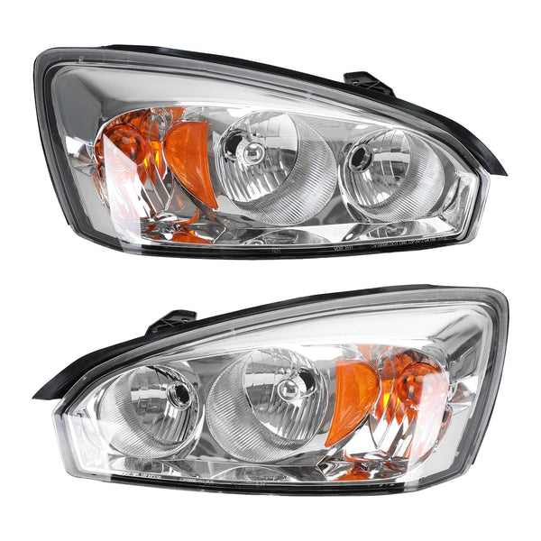 Chrome Housing Clear Amber Headlights Assembly For Chevr Malibu 2004-2008 Generic