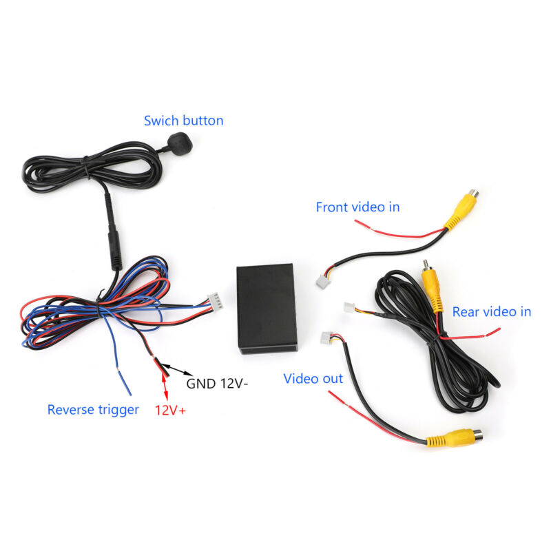 Convertidor de caja de Control de 2 canales, interruptor de cámara de vista de estacionamiento trasero delantero SUV Universal para coche