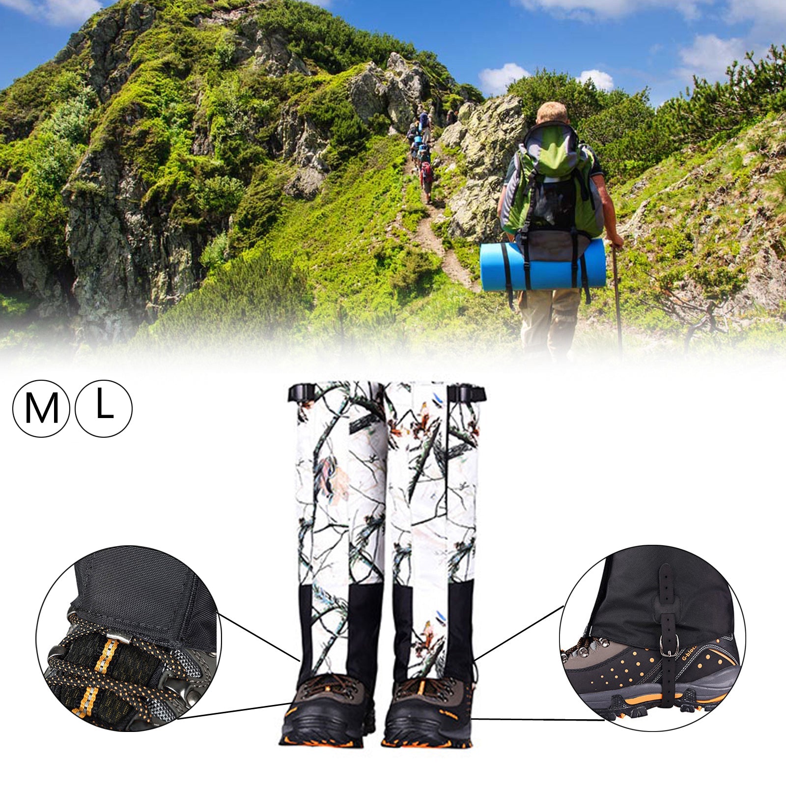 Waterproof Outdoor Climbing Hiking Ski Leg Cover Boot Legging Gaiters