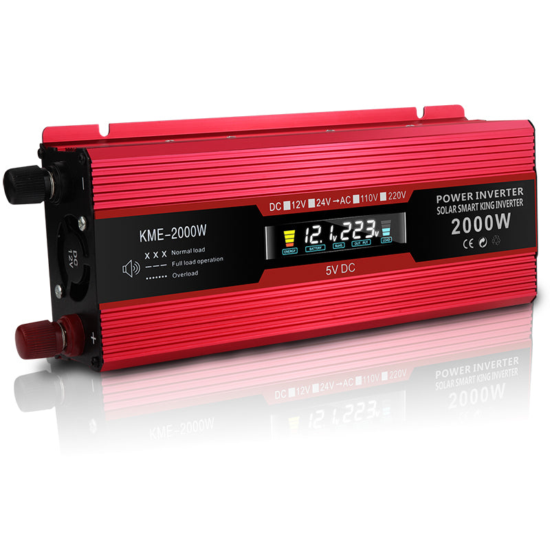 Car Power Converter Inverter DC 12V To AC 220V LCD 2000W Transformer LED Display