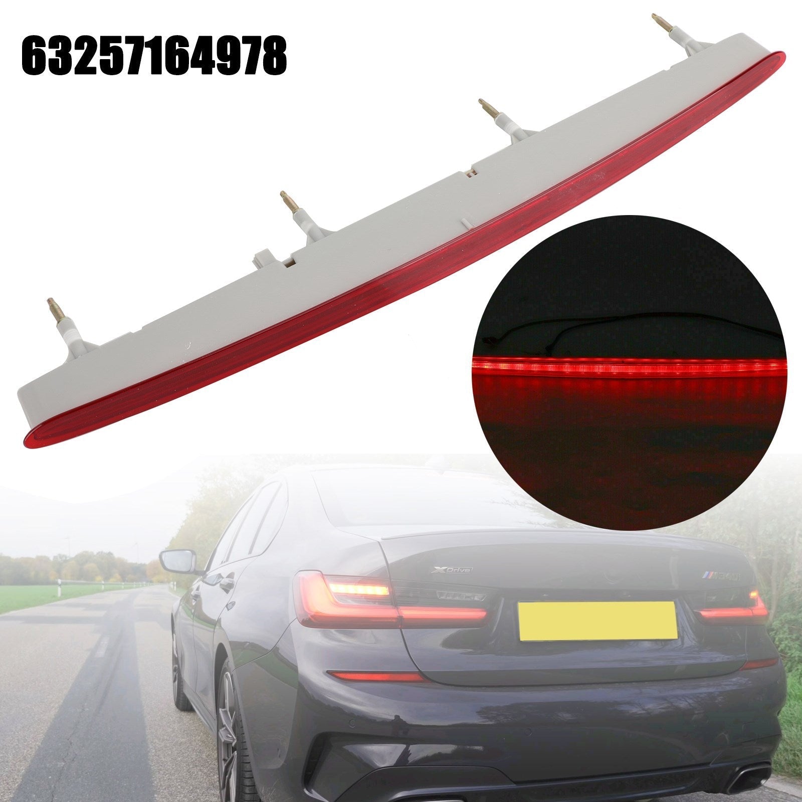 3rd Third Brake Light High Mount Center Red/BL Lens For BMW 128i 135i 1 Series M Generic CA Market