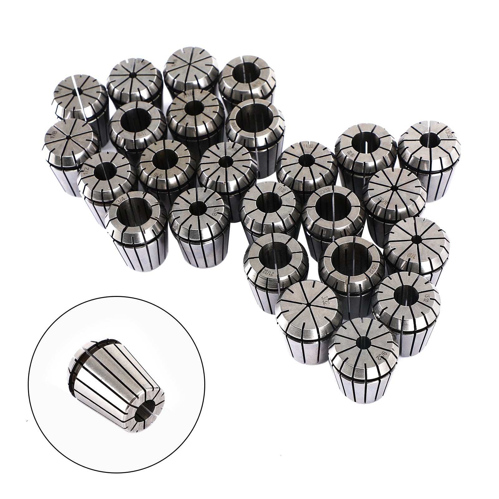 25Pcs ER32 Spring Collet 1/8-13/16"For CNC Milling Lathe Tool Engraving Machine