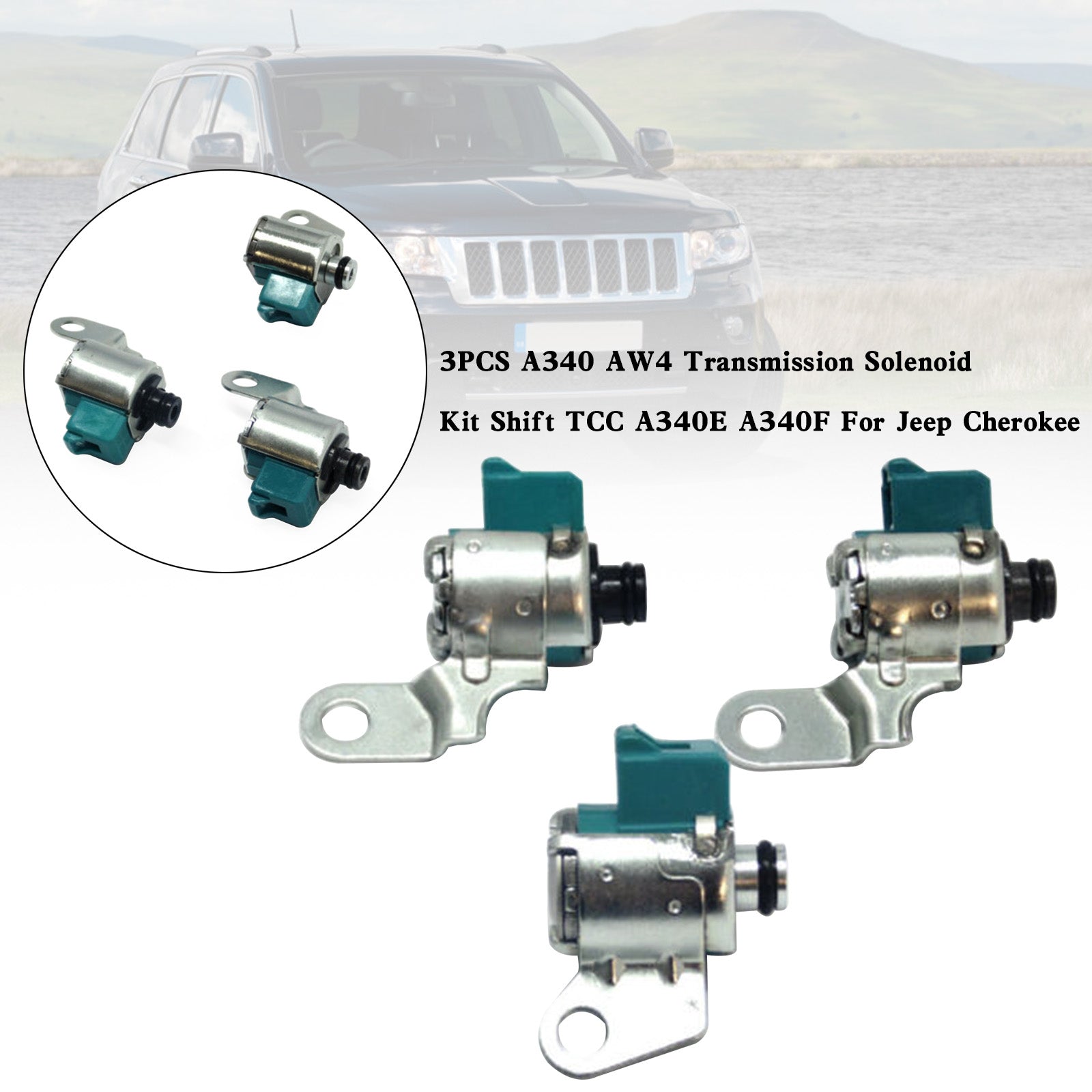 Kit de solenoide de transmisión A340 AW4, 3 uds., cambio TCC A340E A340F para Jeep Cherokee