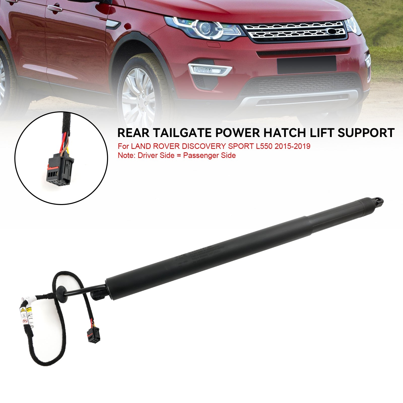 Puntal de resorte de gas para tapa de maletero trasero LR075419 compatible con Land Rover Discovery Sport L550 LC