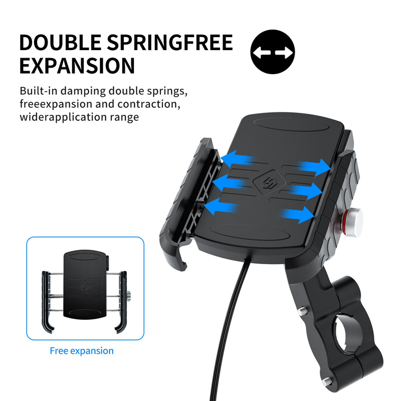 15W Wireless Charging Bracket Qc3.0 Phone Charge Universal For Moto Scooter BlackB Generic