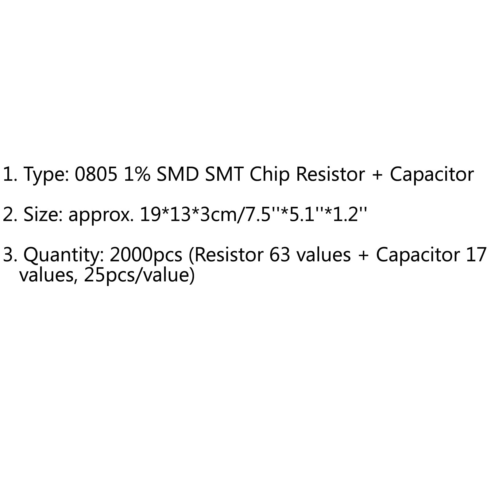 2000PCS 0805 1% SMD Chip SMT Resistor 63 Values + Capacitor 17 Value Sample Book