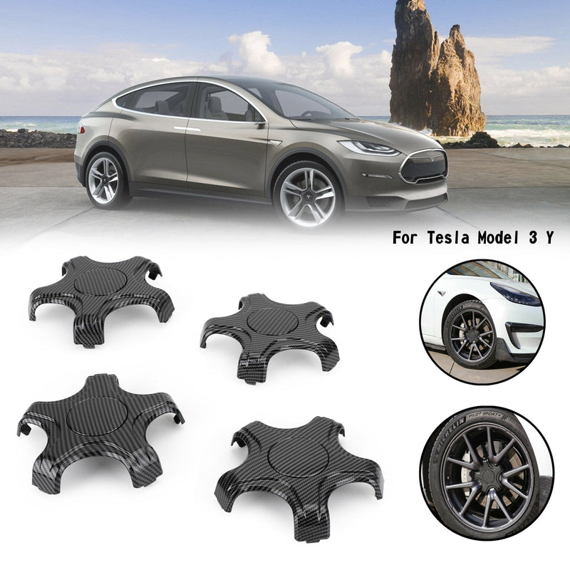 4 Uds tapacubos de centro de rueda tapa de borde central ajuste Tesla modelo 3 modelo Y genérico