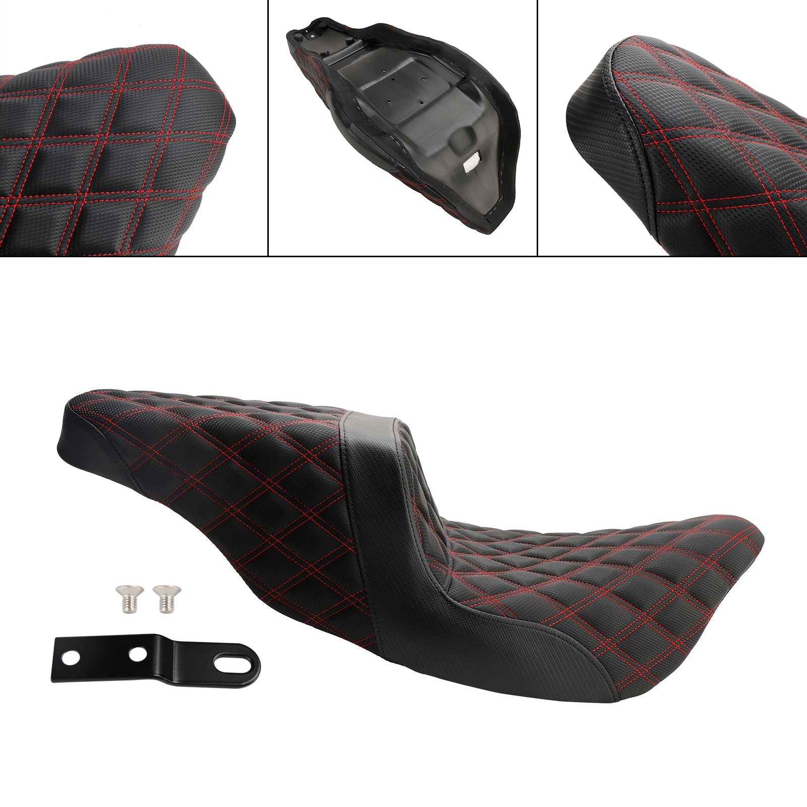 Cojín trasero delantero para asiento de pasajero, color rojo, apto para modelos FL Touring 2008-2023