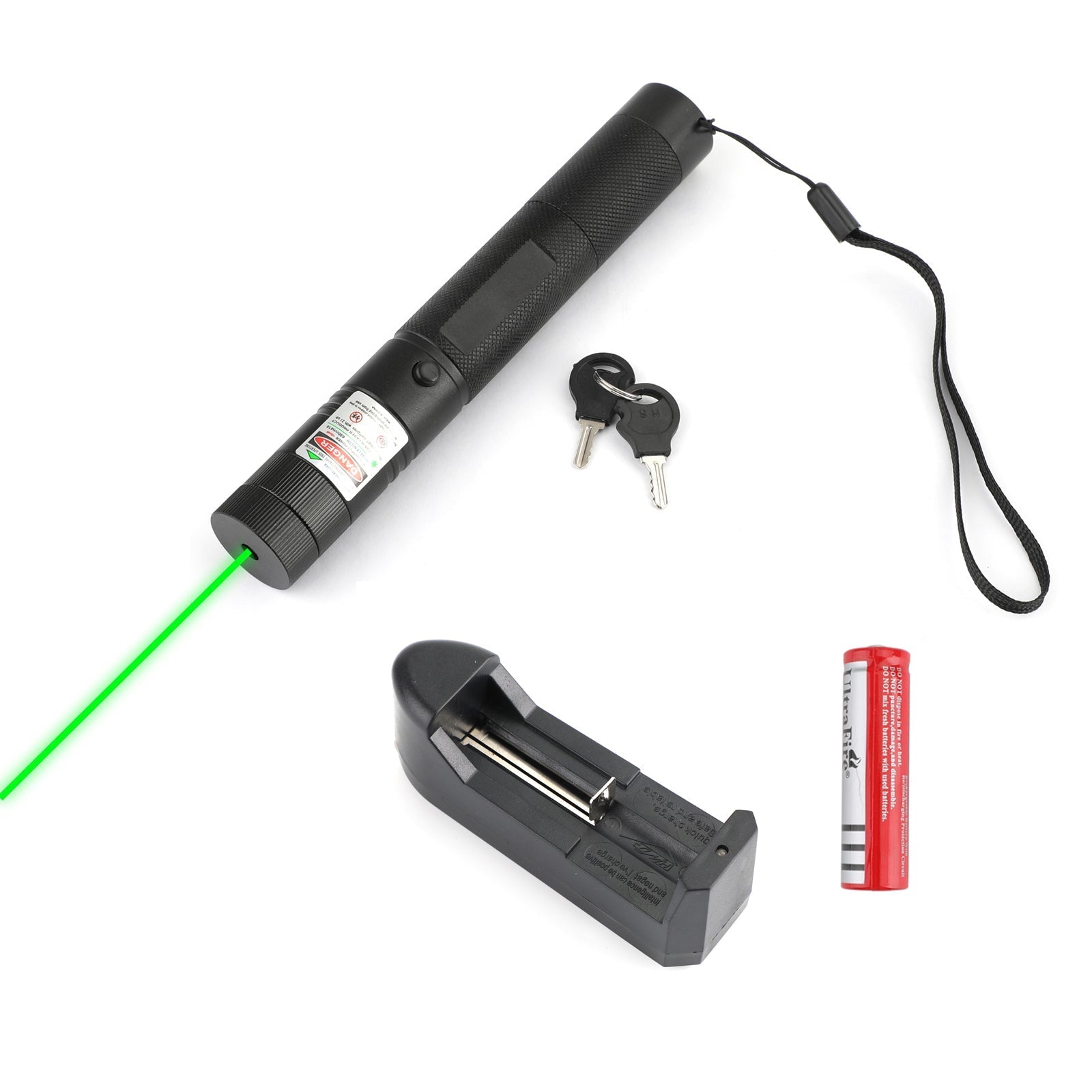 500Mile  Lightweight 532nm 303 Green Laser Pointer Visible Beam Light Lazer Pen+18650+Charger