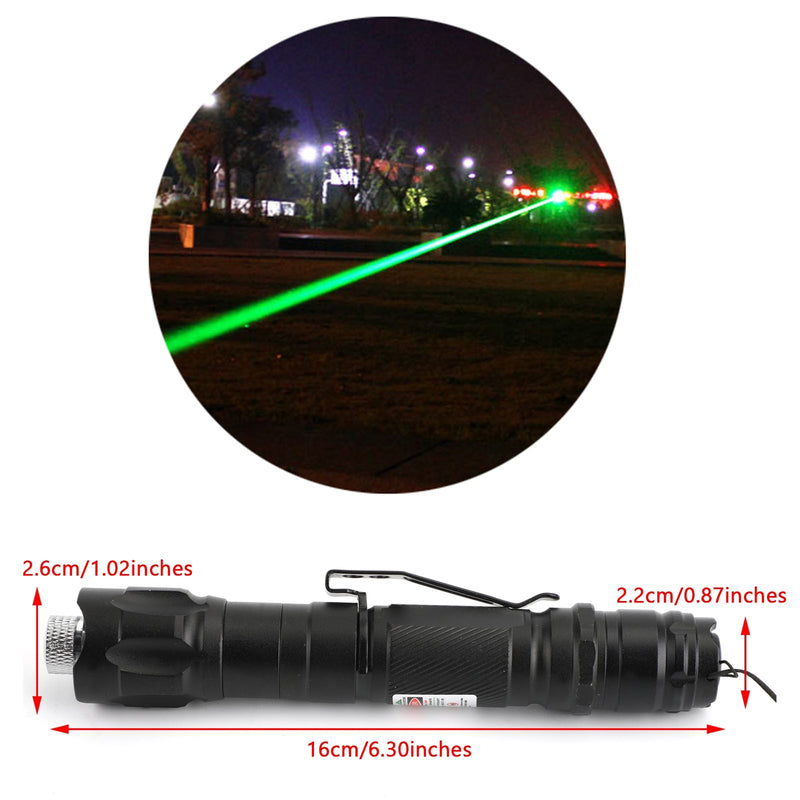 Military 532nm Green Laser Pointer Pen Visible Beam+Battery+Star Cap+18650+Charger