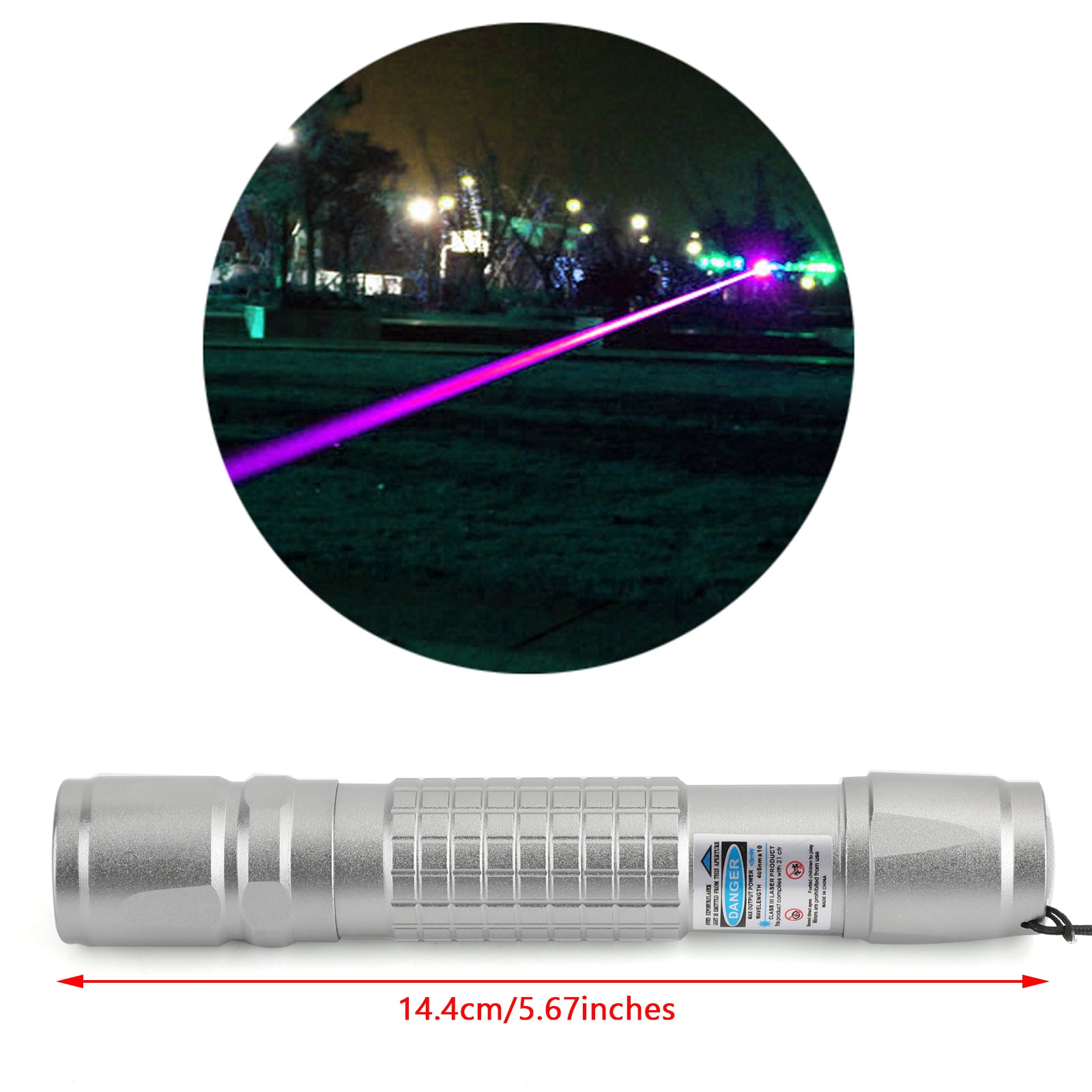 5MW 405NM Blue Purple Laser Pointer Pen Visible Beam Light