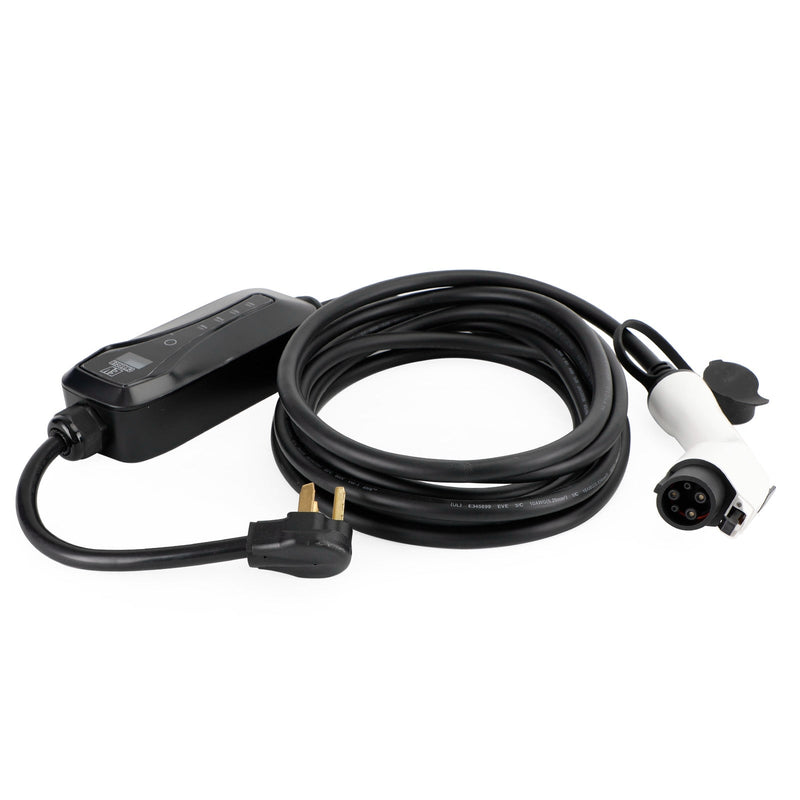 Cable de carga EV con enchufe estadounidense, 32A, 240V, J1772, cargador de coche eléctrico con enchufe estadounidense, 25 pies