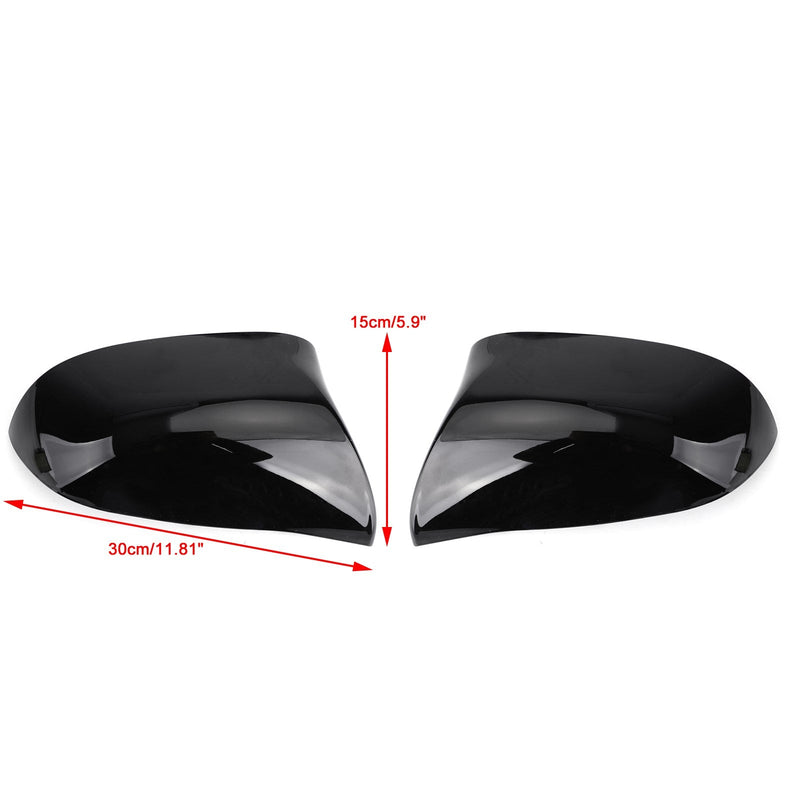قبعات غطاء مرآة جانبية سوداء لامعة طراز M لسيارة BMW X5 F15 X6 F16 28i 35i 14-18 عام