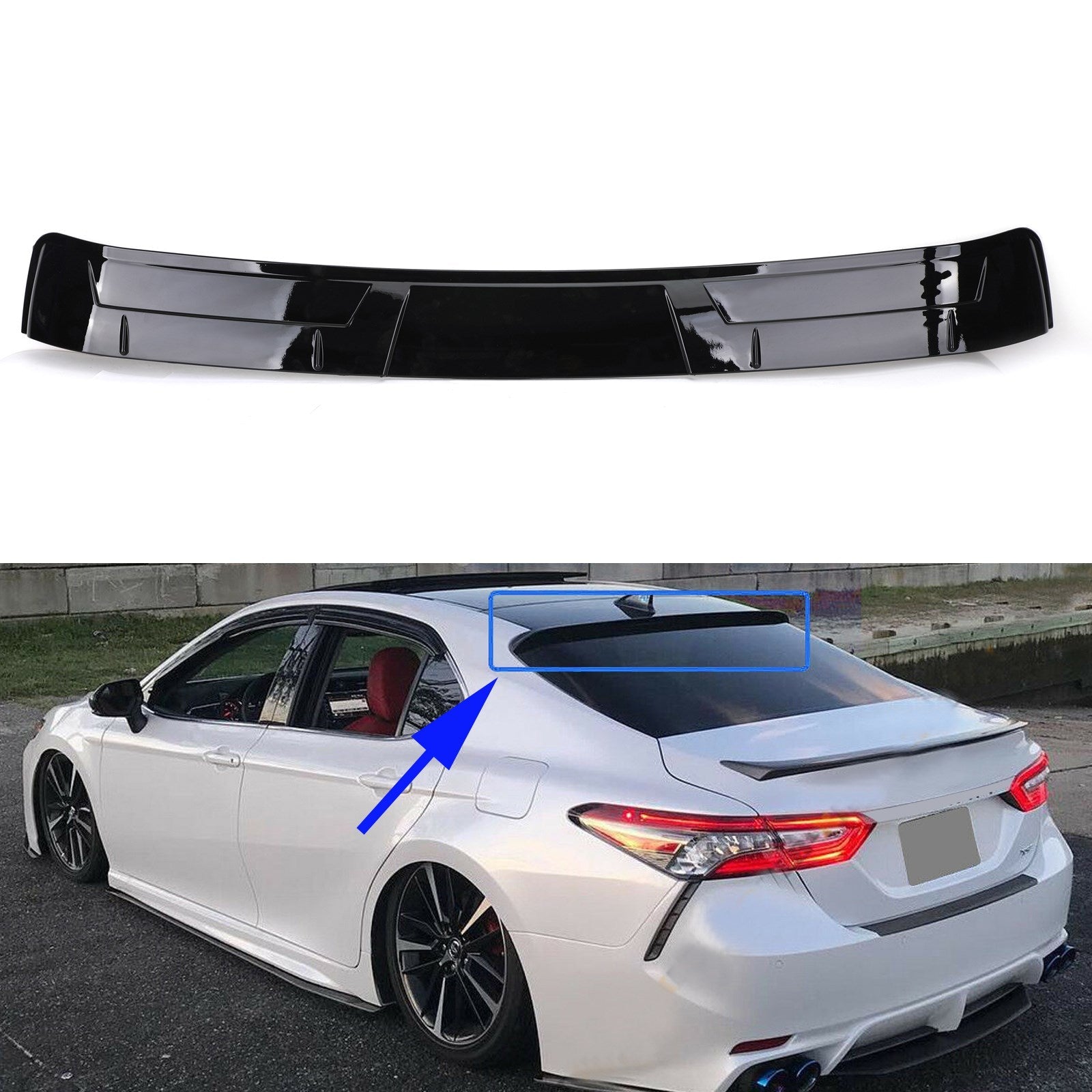 Glossy Black Rear Window Roof Spoiler Fit Toyota Camry LE SE XSE XLE 2018-2024 Generic