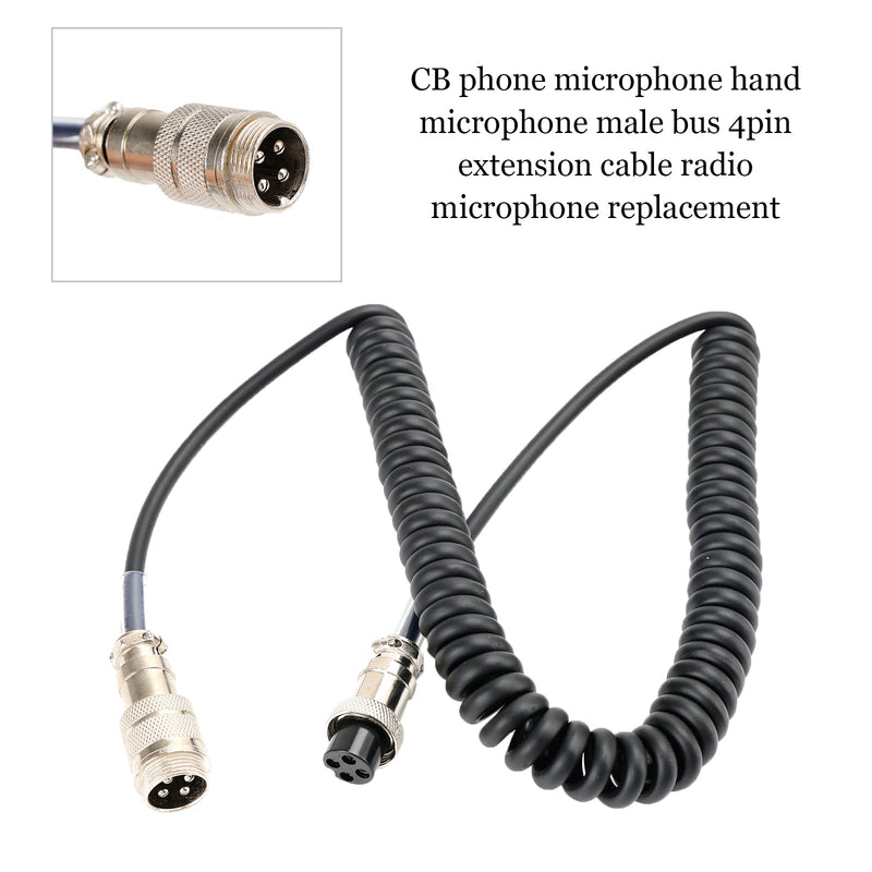 Micrófono de mano CB, Cable de extensión macho hembra de 4 pines, reemplazo de micrófono de Radio