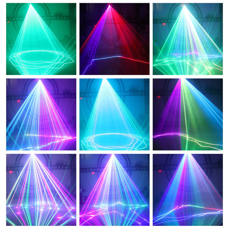 500mW DMX RGB LED Laser Beam Scanner Proyector DJ Disco Party Stage Laser Light