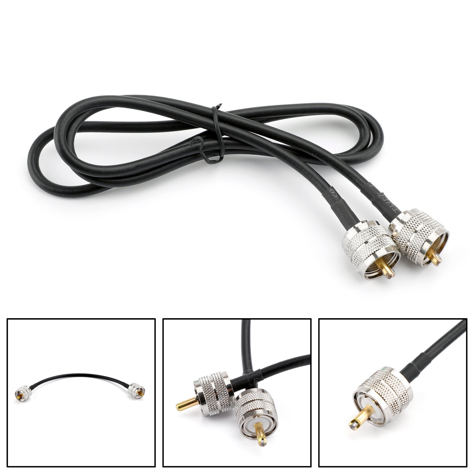 1Pcs UHF PL259 Male to Male Plug Coax Pigtail Jumper Coaxial Cable RG58 100cm Connector