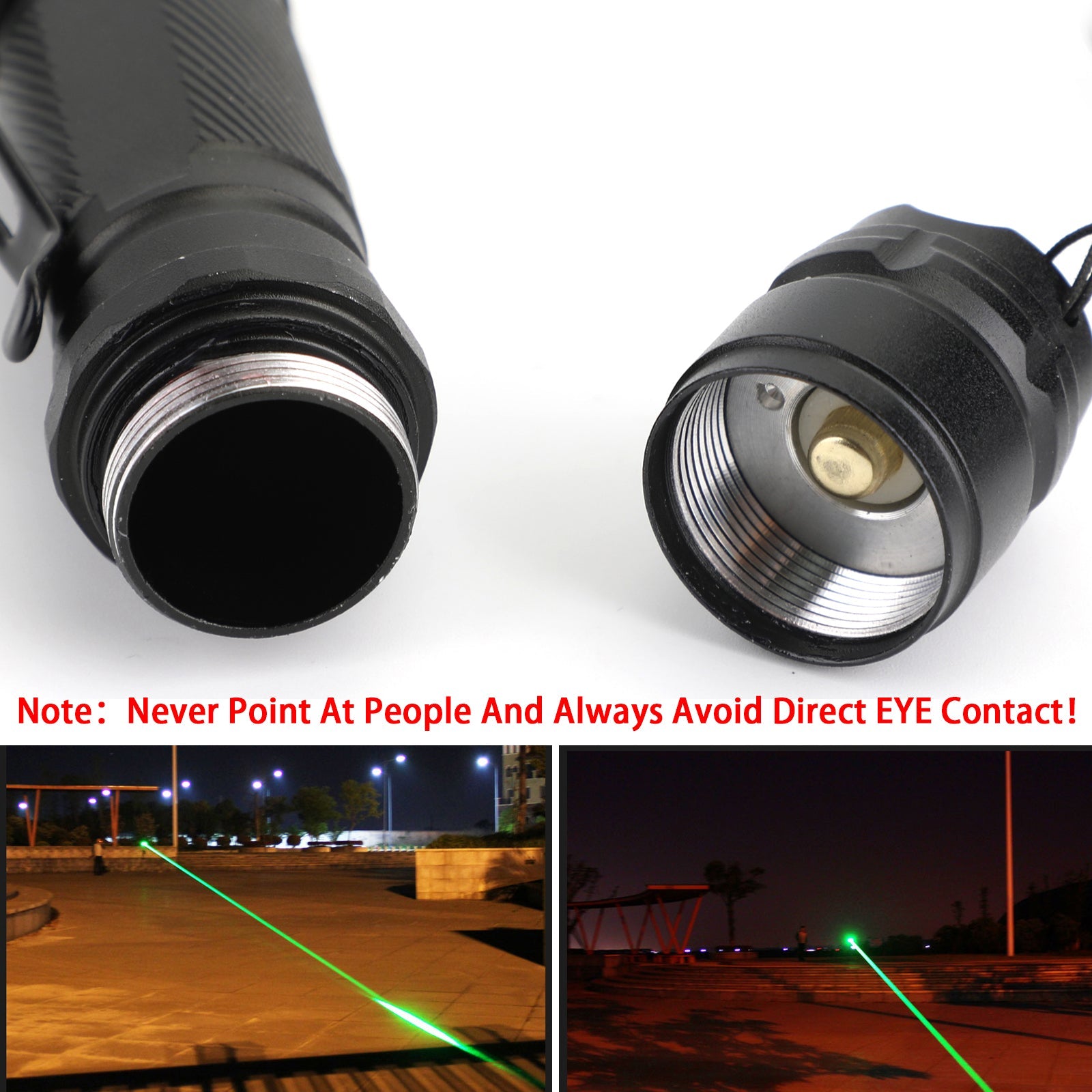 Military 532nm Green Laser Pointer Pen Visible Beam + Battery +Star Cap