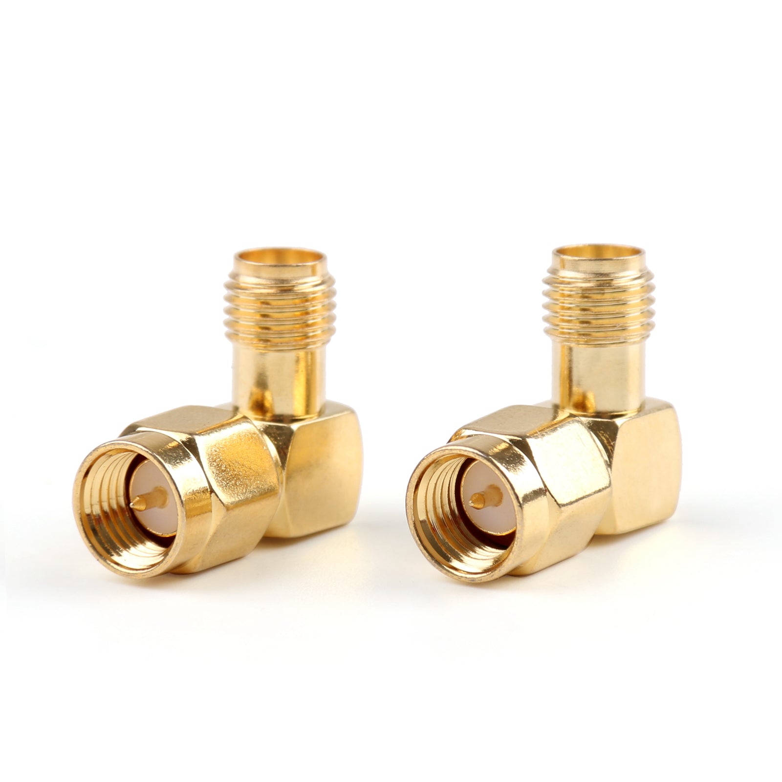 2Pcs SMA Female Jack To SMA Male Plug Right Angle 90 Degree RF Connector Adapter