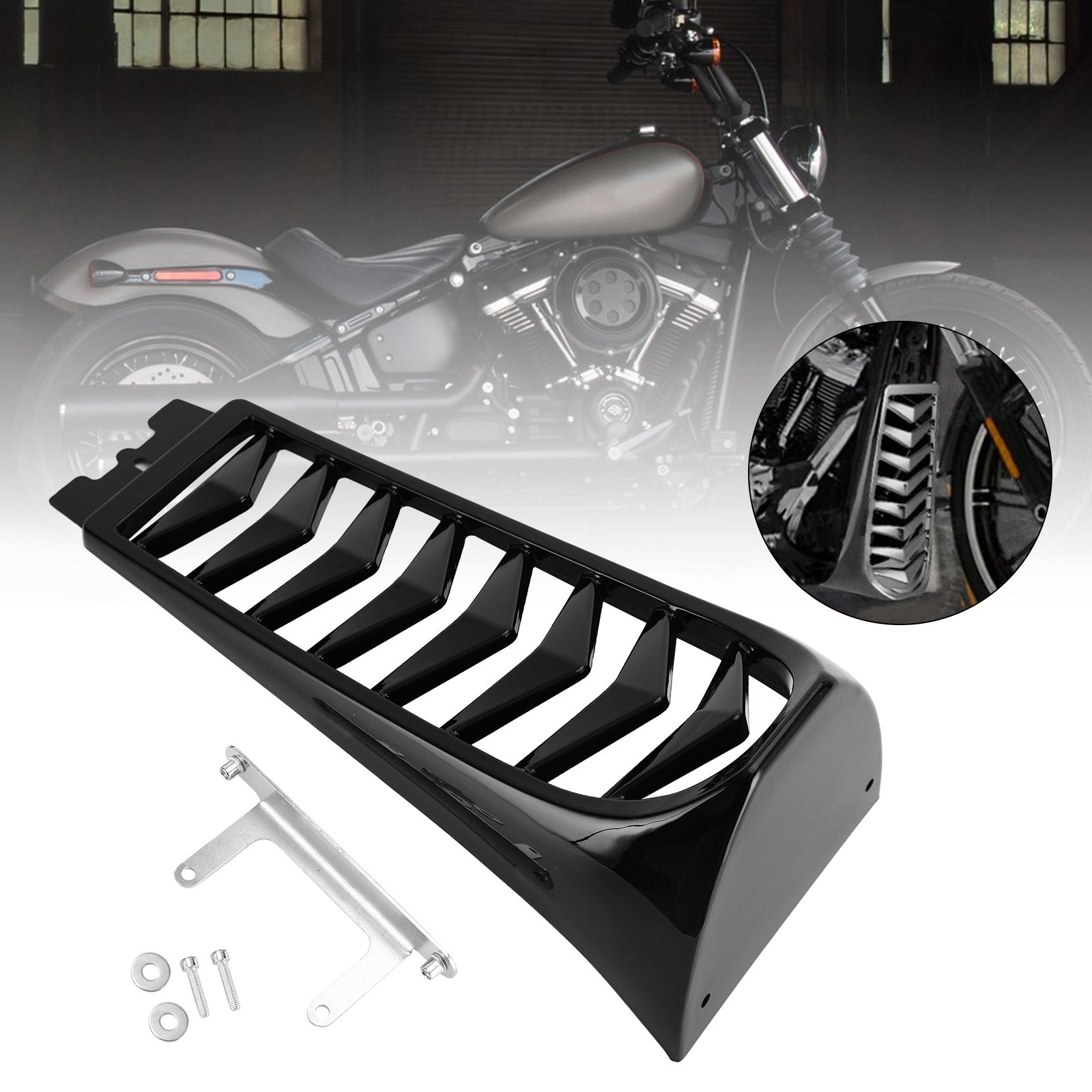 Front Chin Spoiler Lower Radiator Cover for Softail Breakout Fat Bob 2018-2022 Generic