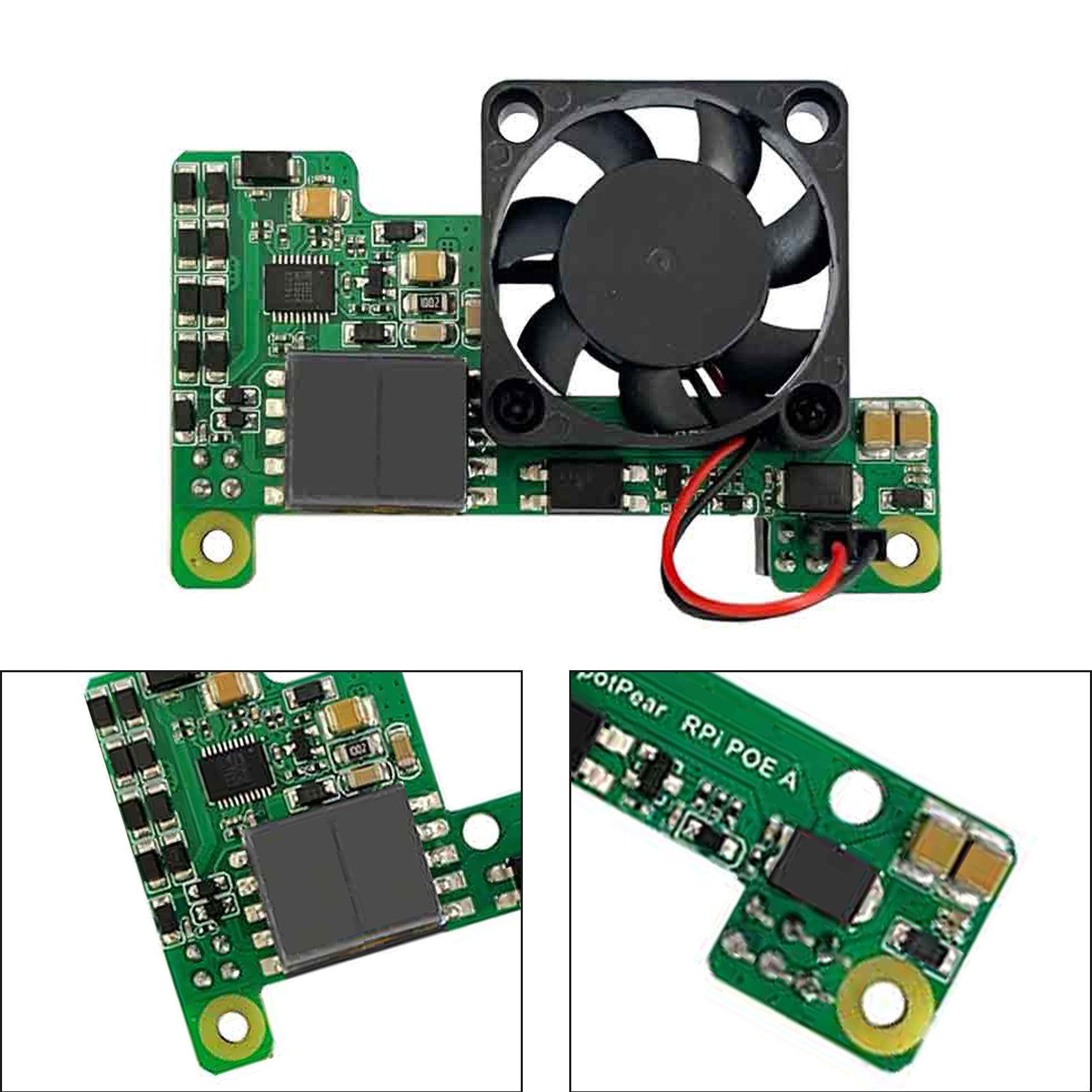 Módulo de expansión de fuente de alimentación Ethernet Raspberry Pi Poe compatible con 3B+/4B con ventilador