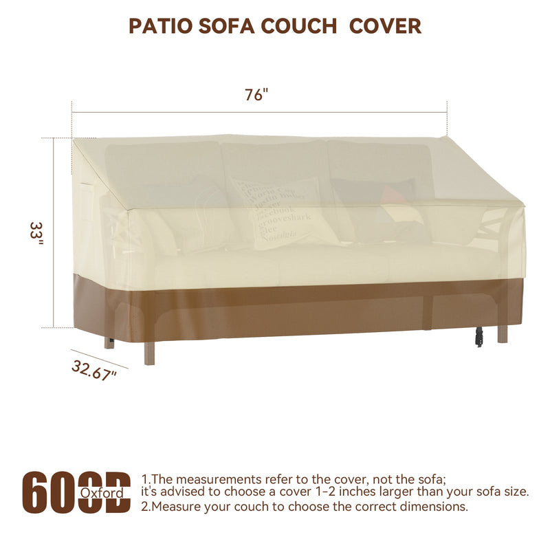 600D Sofa Covers Waterproof Patio Furniture Cover for Outdoor Couch Cover