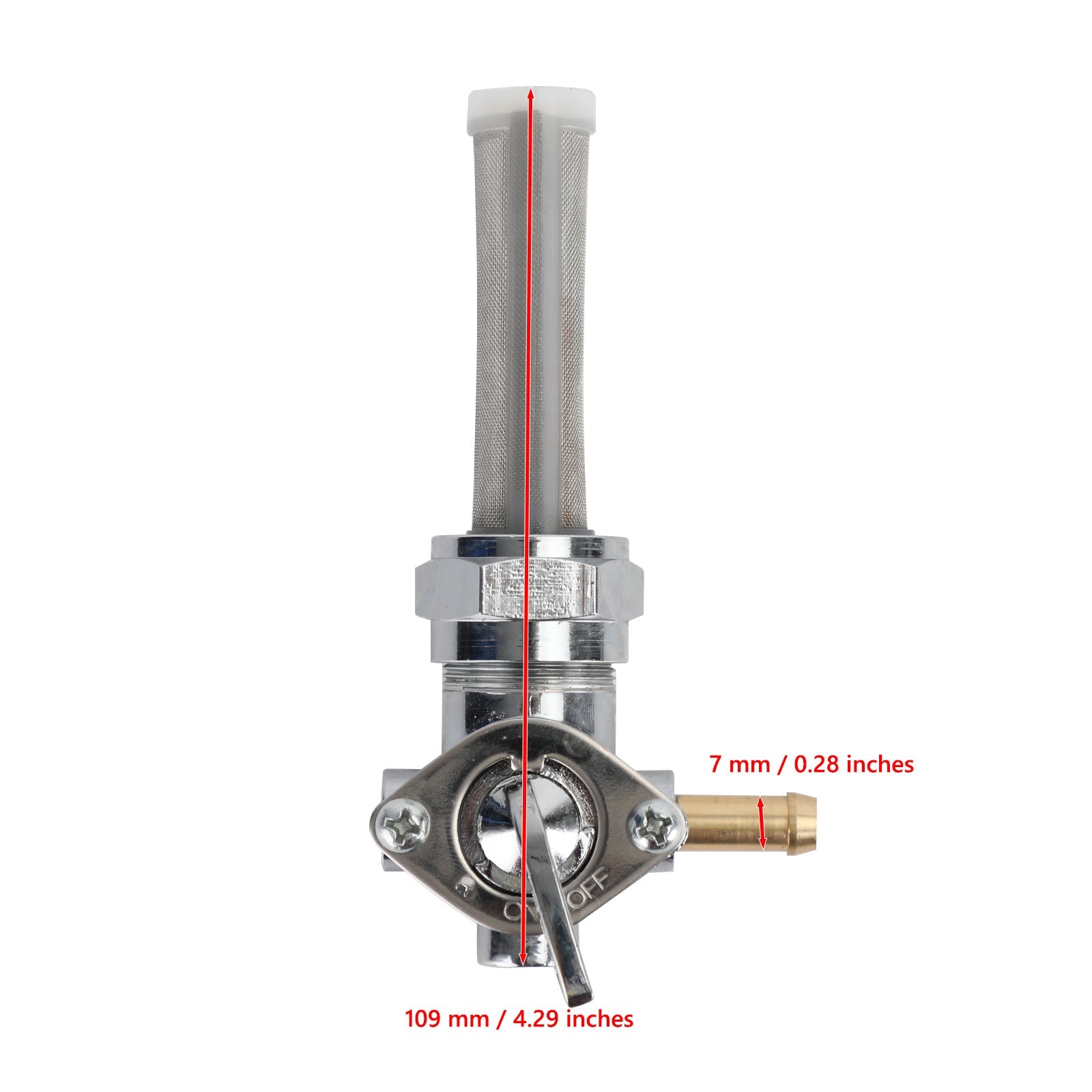 Válvula de combustible Petcock, espiga derecha de 22mm, compatible con Softail Electra Glide Road King Generic