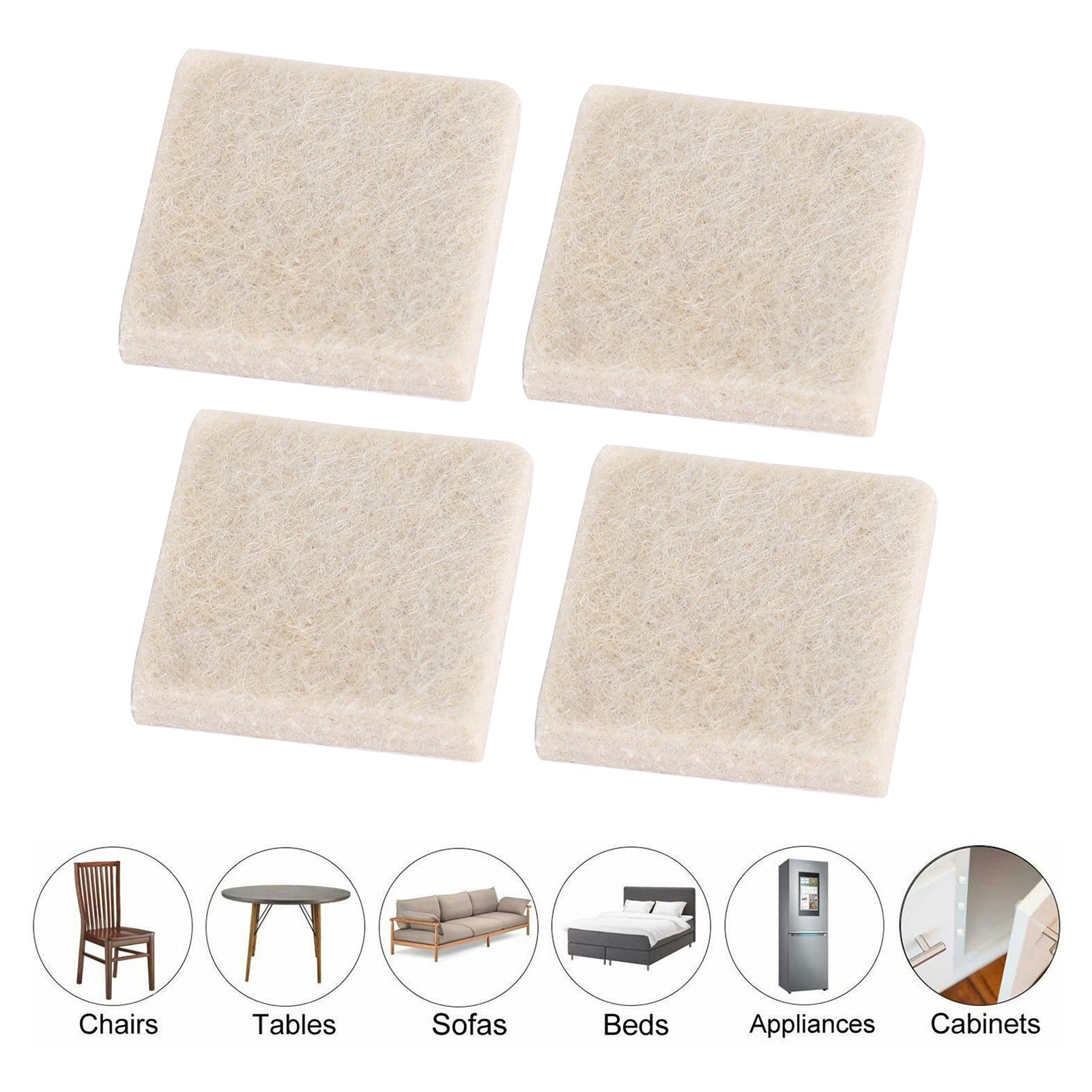 Furniture Felt Pads Square/Round Floor Protector Chair/Table Leg Sticky Back Generic