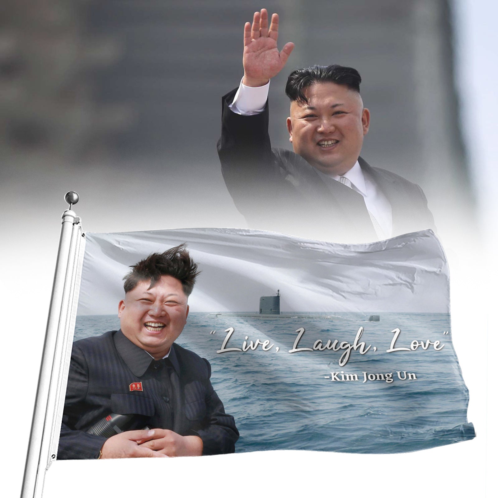 Kim Jong Un Live Laugh Love Banner Flag 3x5FT Garden Flag