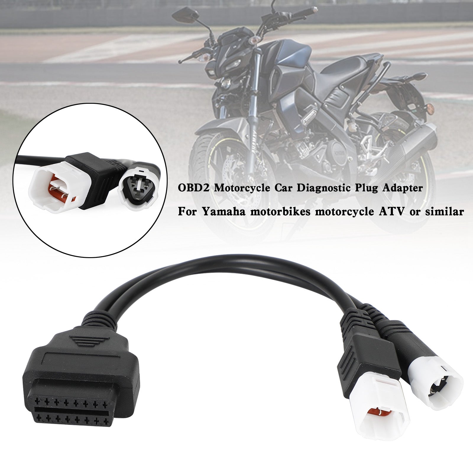 Conector de adaptador de diagnóstico OBD2 de 3 pines 4 pines 2 en 1 para motocicleta Yamaha