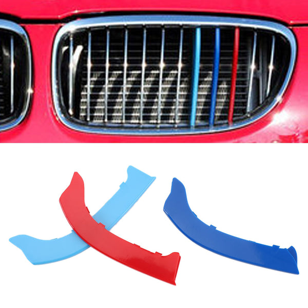 BMW 3 Series 2009-2012 غطاء شبكة أمامية ثلاثي الألوان شرائط مشبكة