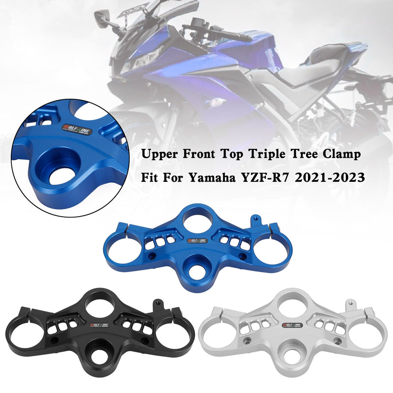Abrazadera de árbol triple superior delantera superior de aluminio para Yamaha YZF-R7 2021-2023