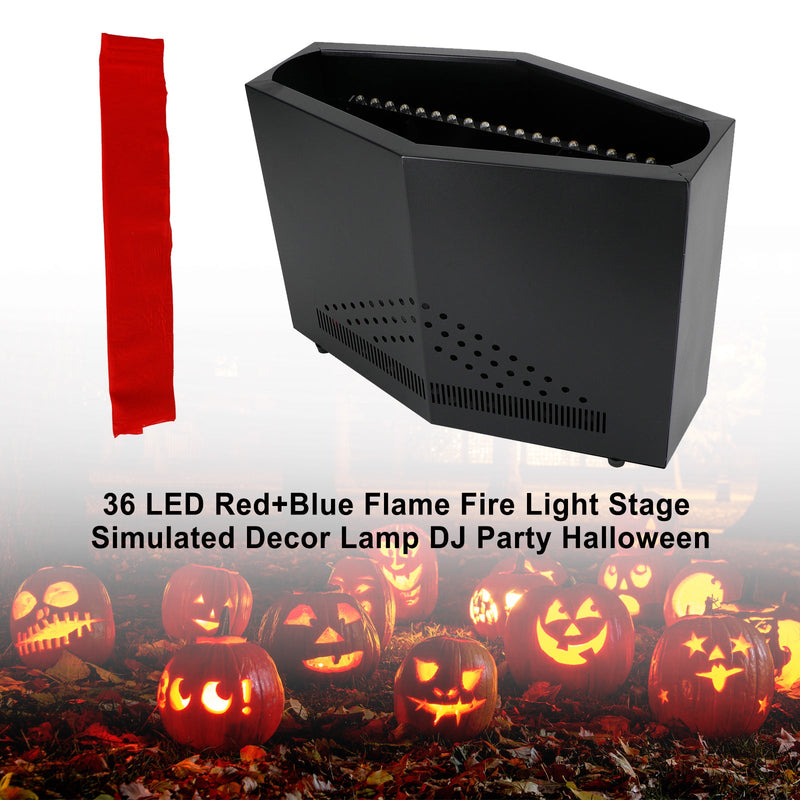 36 LED rojo + azul llama fuego luz escenario decoración simulada lámpara DJ fiesta Halloween