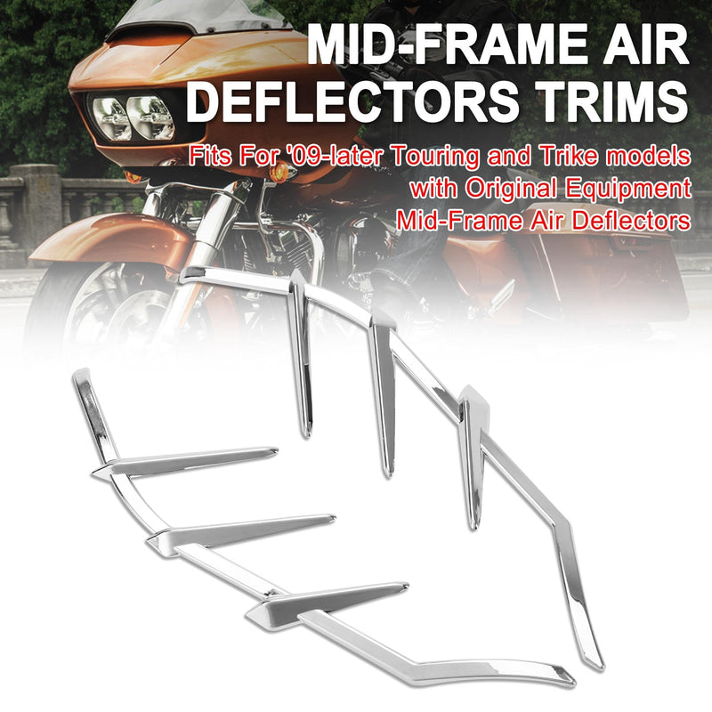Road Street Electra Glide 2009-2023 Embellecedores de deflectores de aire de marco medio cromados