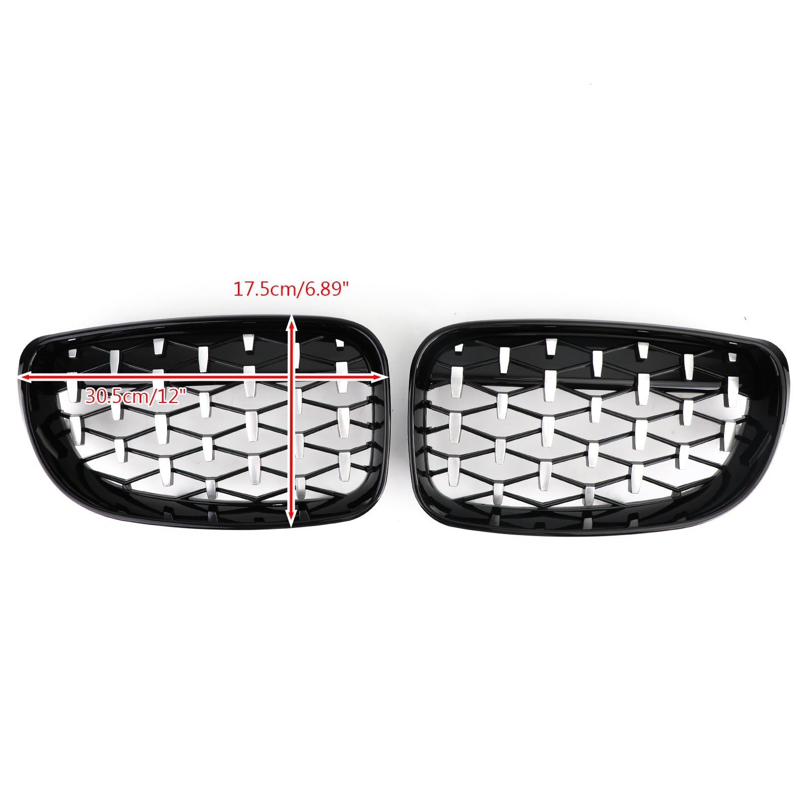 Front Grille Fit BMW 1 Series E81 E87 E82 E88 128i 135i 2008-2012 Black & Chrome Generic