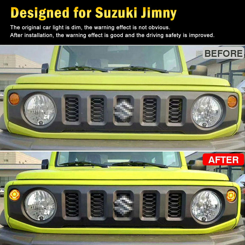 Par de luces de señal de giro delanteras para Suzuki Jimny JB64 JB74 2019-2021 transparente