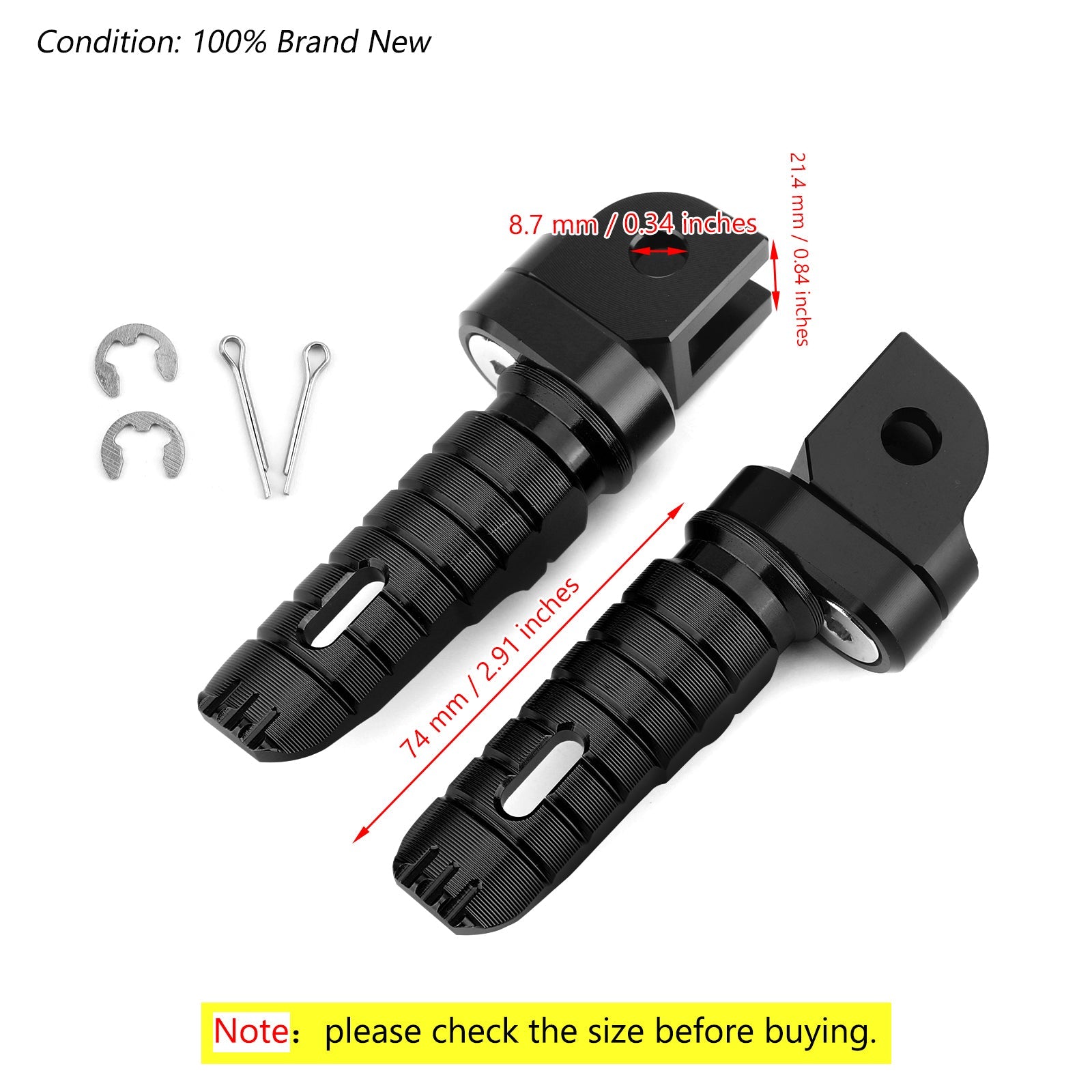 Front Footrests Foot Peg for HONDA CB125R CBR250RR CBR1000RR CB600F CB1100/RS/SX Generic