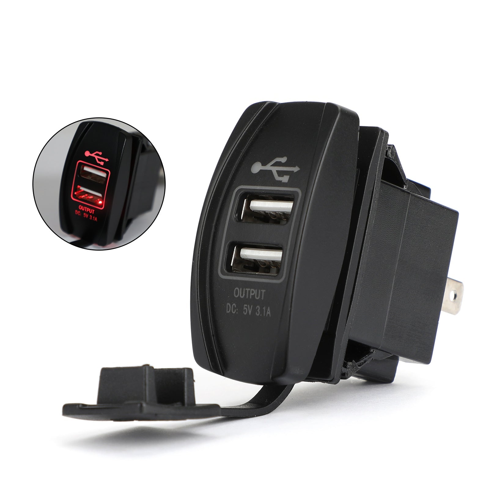 Dual USB Socket Charger for UTV Can Am Polaris RZR Ranger 900 1000 XP 750 Generic