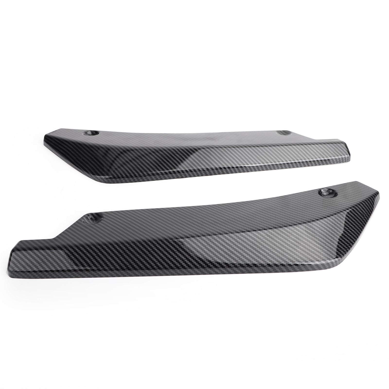 2PCS Car Rear Bumper Fin Canard Splitter Diffuser Valence Spoiler Lip Carbon Fiber Look Generic