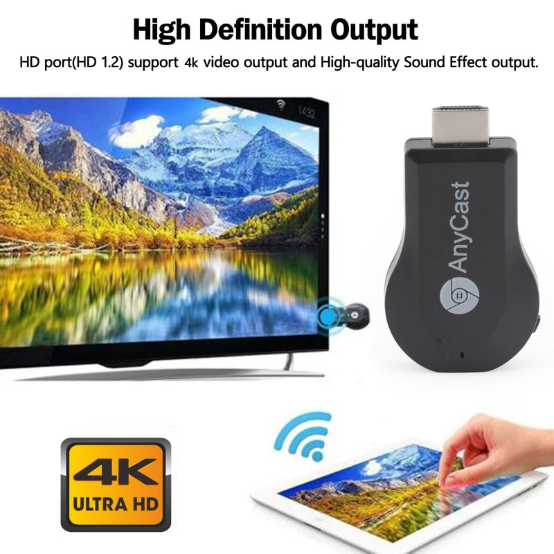 M100 True 4K TV Stick TV Streamer Anycast HDM WiFi Wireless Dongle Receiver