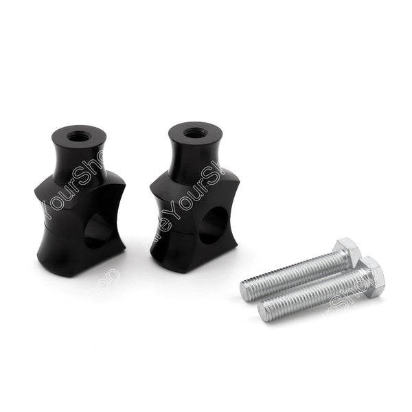 1" 25mm Black Handlebar Risers Clamp For Harley Fat Boy Dyna Sportster Touring Generic