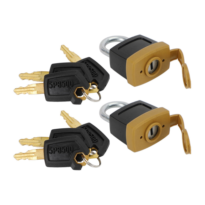 2Set Padlock Pad Lock W/6 New Keys For Caterpillar (CAT) 5P8500 246-2641