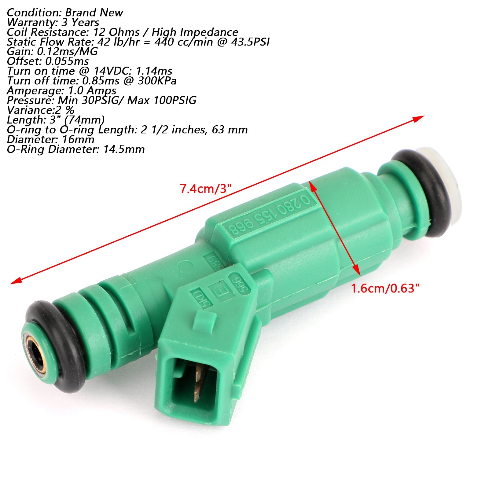 Juego (8) inyectores de combustible EV1 de 42 lb para Chevrolet Pontiac Ford TBI LT1 LS1 LS6 440 cc genérico