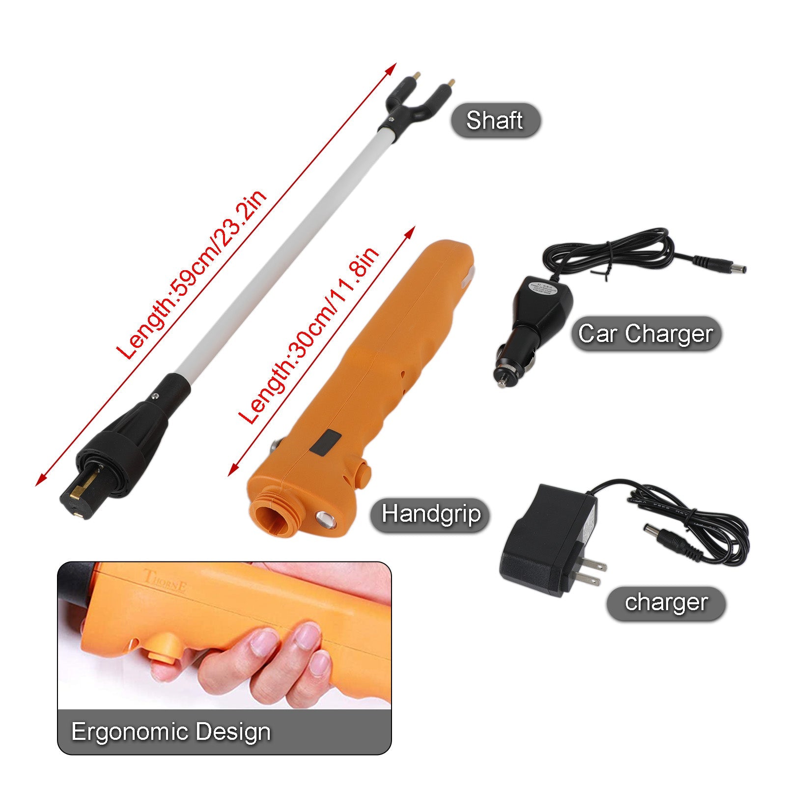 34.3" Livestock Prod Electric Cattle Prod Rechargeable Safety Animal Stick